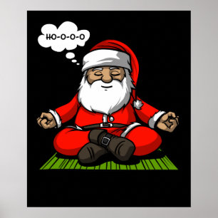 Santa Zen Yoga-feestdag Poster