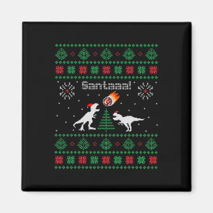 Santaaa Dinosaur Horrelijk Kersttrui Magneet