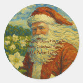 SantaBloom Ronde Sticker (Voorkant)