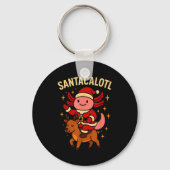 Santacalotl Santa Claus Cute Axolotl Snow Reindeer Sleutelhanger (Voorkant)