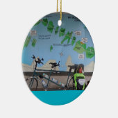 Santana Tantem Bicycle Keramisch Ornament (Rechts)