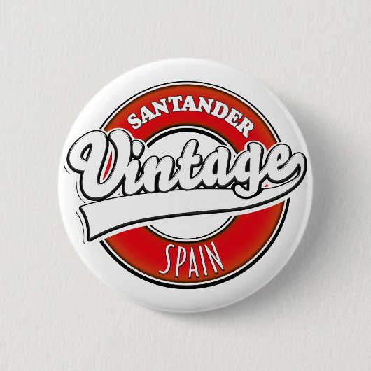 Santander Spanje vintage stijl logo Ronde Button 5,7 Cm (Voorkant)