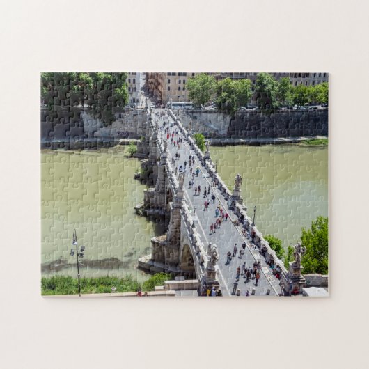 Sant'Angelo bridge aerial uitzicht - Rome, Italië Legpuzzel (Horizontaal)