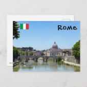 Sant'angelo-brug en Sint-Pietersbasiliek - Rome Briefkaart (Voorkant / Achterkant)