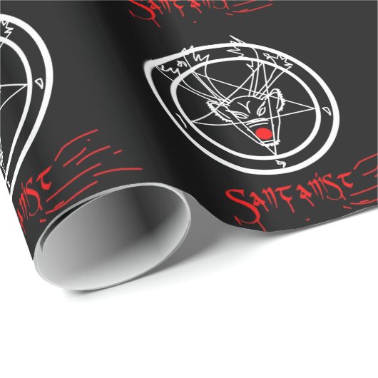 Santanist Pentagram kerstontwerp Cadeaupapier (Rol Hoek)