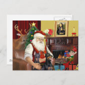 Santa's 2 Doberman Pinschers Feestdagenkaart (Voorkant / Achterkant)