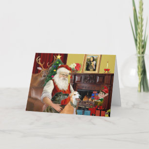Santa's 2 Windhonden Feestdagen Kaart