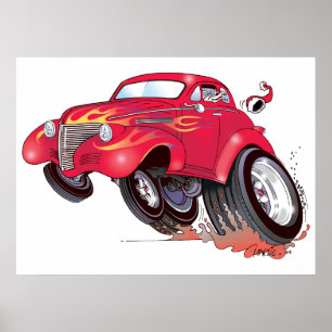 Santa's 39 Chevy-poster Poster