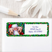 Santa's Airedale Terriers op kerstlabels Etiket (Insitu)