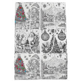 Santa's Artistic Playtime Gift Bag Medium Cadeauzakje (Achterkant)