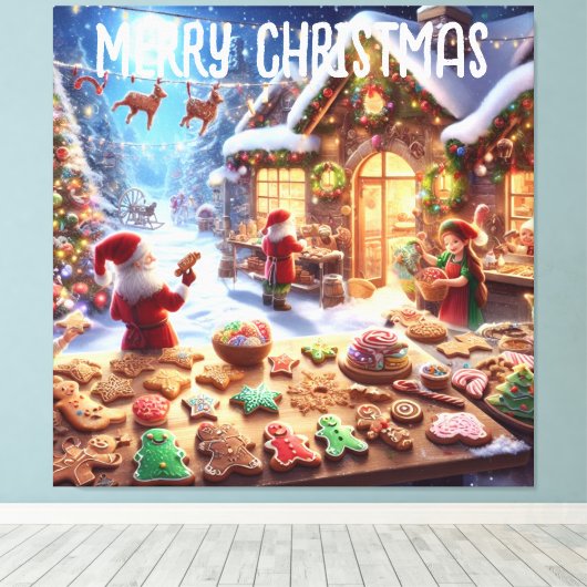 Santa's Bakery Canvas Afdruk (Insitu (Houten vloer))