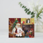 Santa's Bichon Frise (#1) Feestdagenkaart (Staand voorkant)
