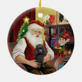 Santa's Black Speelgoed/Min Poedel Keramisch Ornament (Achterkant)