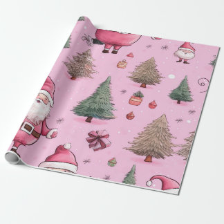 Santa's Blush Winter Wonderland inpakpapier