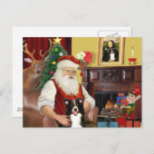 Santa's Border Collie Feestdagenkaart (Voorkant / Achterkant)