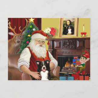 Santa's Border Collie Feestdagenkaart
