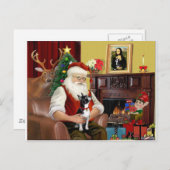 Santa's Boston Terrier Feestdagenkaart (Voorkant / Achterkant)