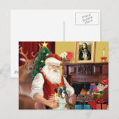 Santa's Boxer (natuurlijke oren) Feestdagenkaart (Voorkant / Achterkant)