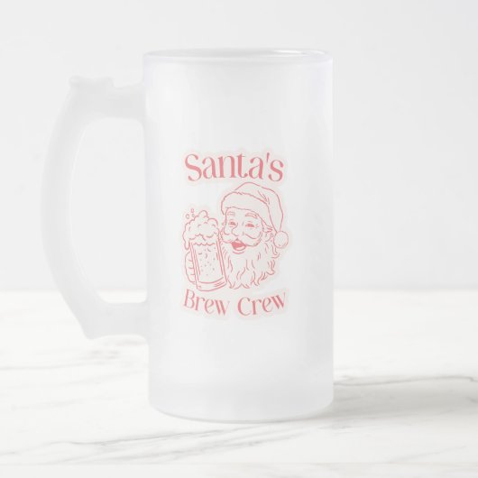 Santa's Brew Crew Kerstmis Matglas Bierpul (Links)