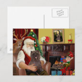 Santa's Brindle Cairn Terrier Feestdagenkaart (Voorkant / Achterkant)