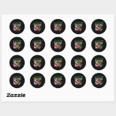 Santas By The Tree  Ronde Sticker (Vel)