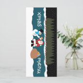 Santa's cadeau aan Snowman Menu (Staand voorkant)