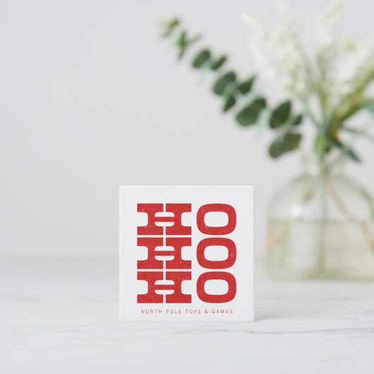 Santa's Calling Card Ho Ho Ho (letterpress stijl) Contactkaartje (Staand voorkant)