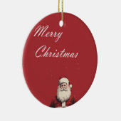 Santa's Cheerful Greetings Keramisch Ornament (Rechts)