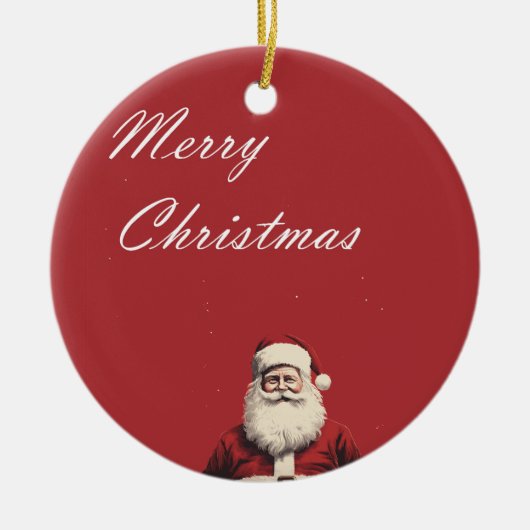 Santa's Cheerful Greetings Keramisch Ornament (Voorkant)