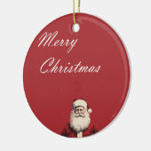 Santa's Cheerful Greetings Keramisch Ornament (Links)
