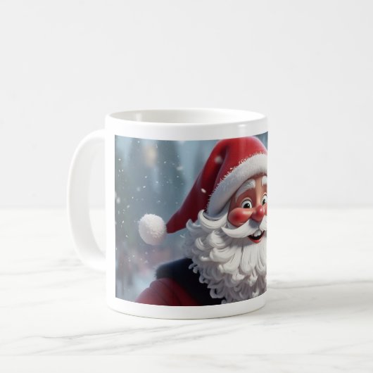 Santa's Cheerful Smile - Feestelijke kerst Mok (Voorkant links)