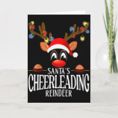 Santa's Cheerleading Reindeer Funny Xmas Matching Kaart (Voorkant)