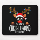 Santa's Cheerleading Reindeer Funny Xmas Matching  Muismat (Voorkant)