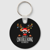 Santa's Cheerleading Reindeer Funny Xmas Matching  Sleutelhanger (Voorkant)