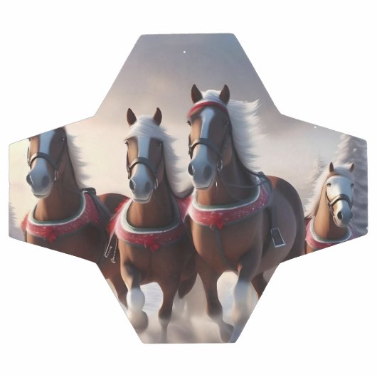 Santas Chevaux de Neige de Noël, (Plat)
