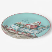 Santa's Chinoiserie Sleigh op het strand Papieren Bordje (Gekanteld)