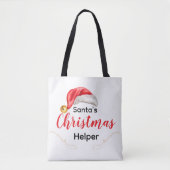 Santa's Christmas Helper Customizable Tote Bag (Voorkant)