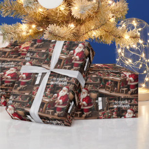 Santa's Christmas Speelgoed Workshop Cadeaupapier