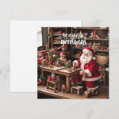 Santa's Christmas Speelgoed Workshop Feestdagenkaart (Voorkant / Achterkant)
