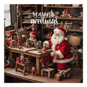 Santa's Christmas Speelgoed Workshop Perfect Poster