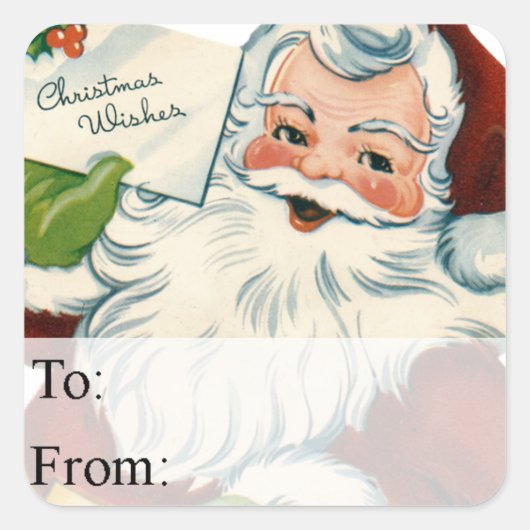 Santa's Christmas Wishes Gift Label (Voorkant)