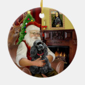 Santa's - Cocker (zwart) Keramisch Ornament (Achterkant)