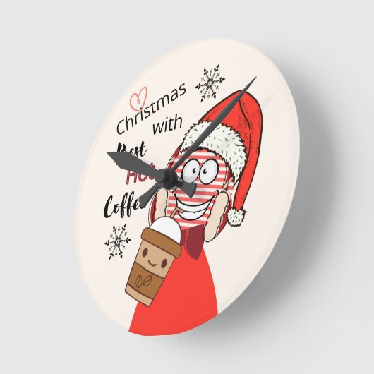 Santa's Coffee Break Kerst Muur Klok (Hoek)