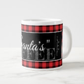"Santa's" COFFEE Red & Black Buffalo Pset Extra Grote Beker (Voorkant rechts)