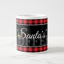 "Santa's" COFFEE Red & Black Buffalo Pset Extra Grote Beker
