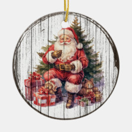 Santa's Cosy Christmas Eve Ornament