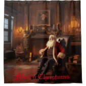 Santa's Cosy Nook Douchegordijn (Voorkant)