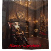 Santa's Cosy Nook Douchegordijn (Voorkant)