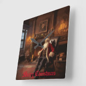 Santa's Cosy Nook Vierkante Klok (Hoek)