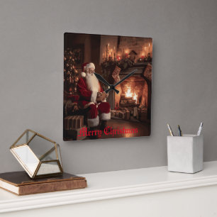 Santa's Cosy Nook Vierkante Klok
